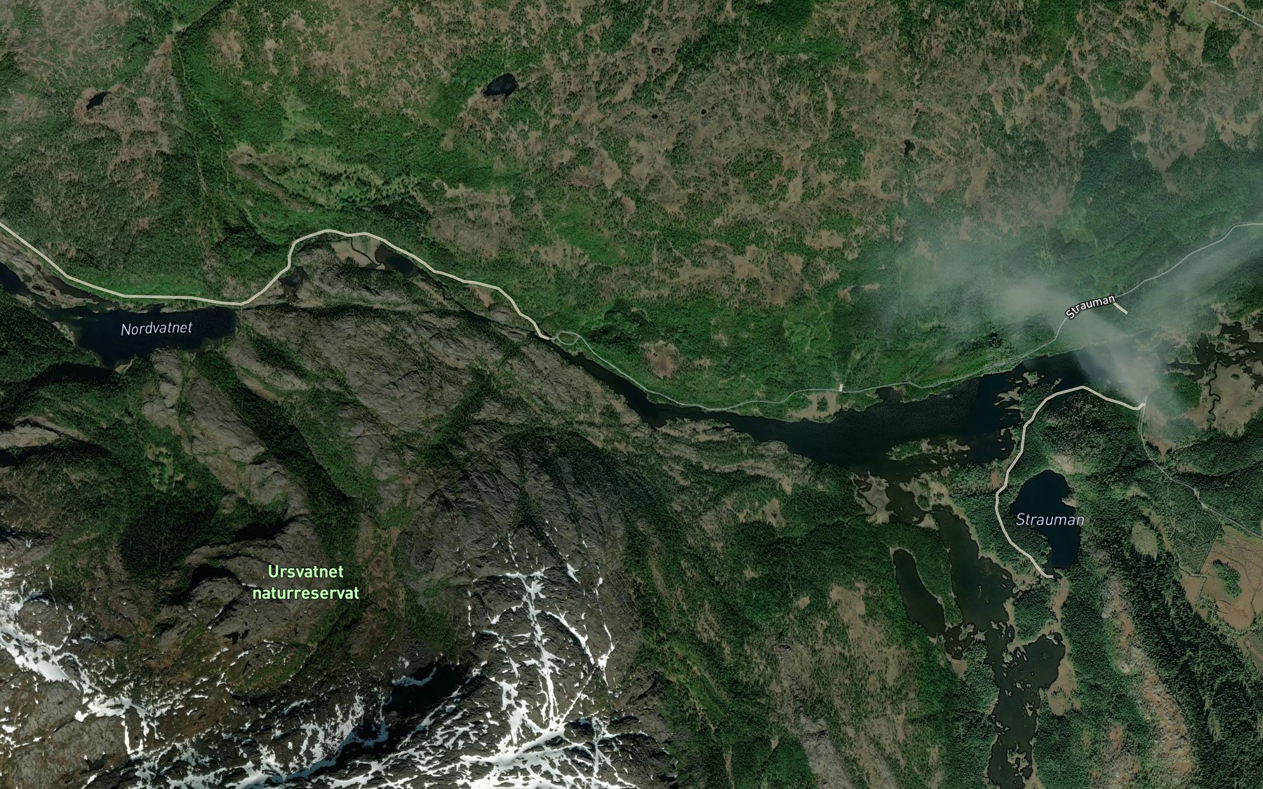 Satellite map of the Hestmarkvatnet