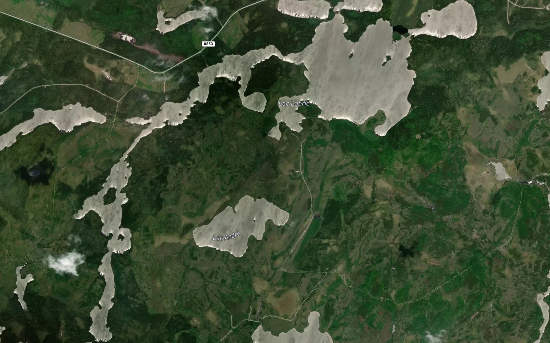 Satellite map of the Lac Labrie
