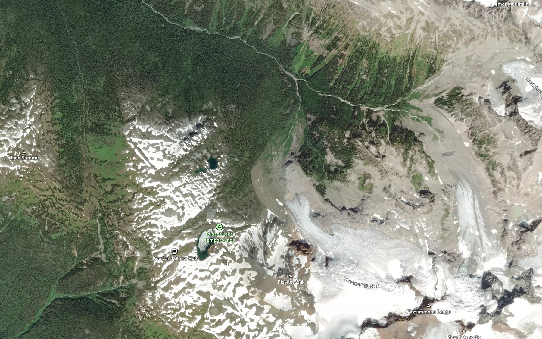 Satellite map of the Adit Creek