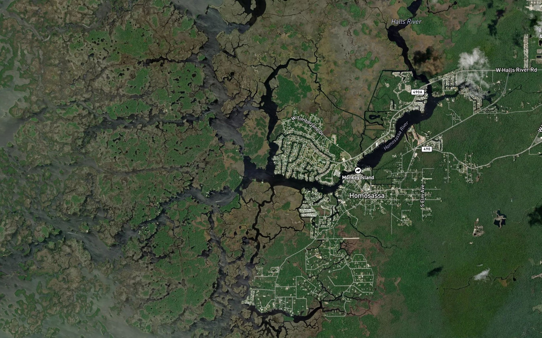 Satellite map of the Price Creek