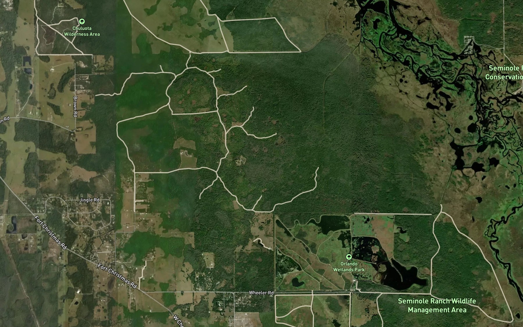 Satellite map of the Joshua Creek