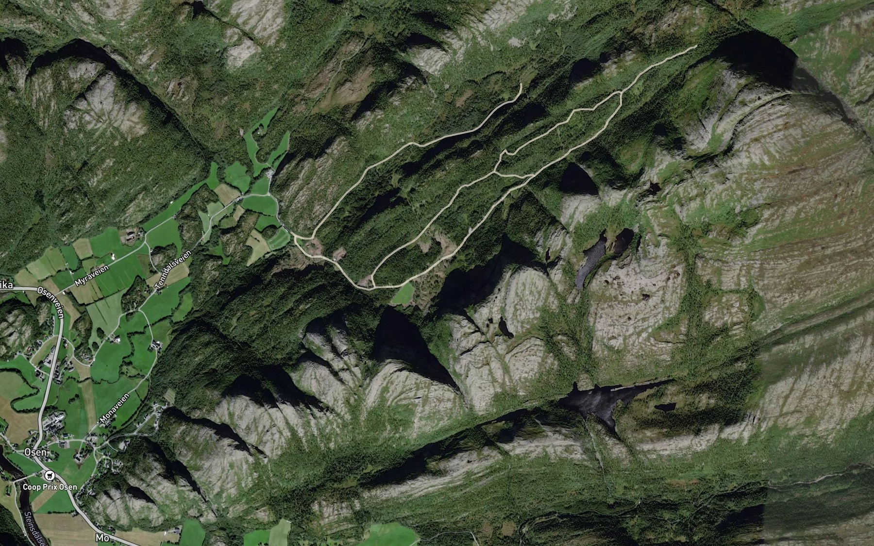 Satellite map of the Saeterbekken