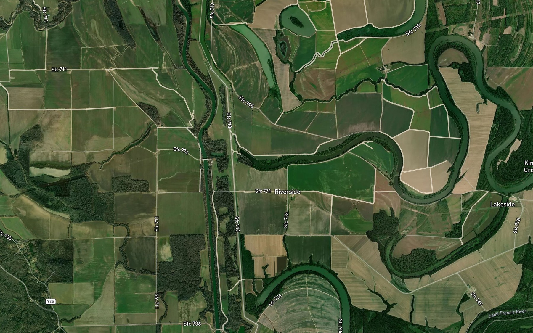 Satellite map of the Jarvis Bend