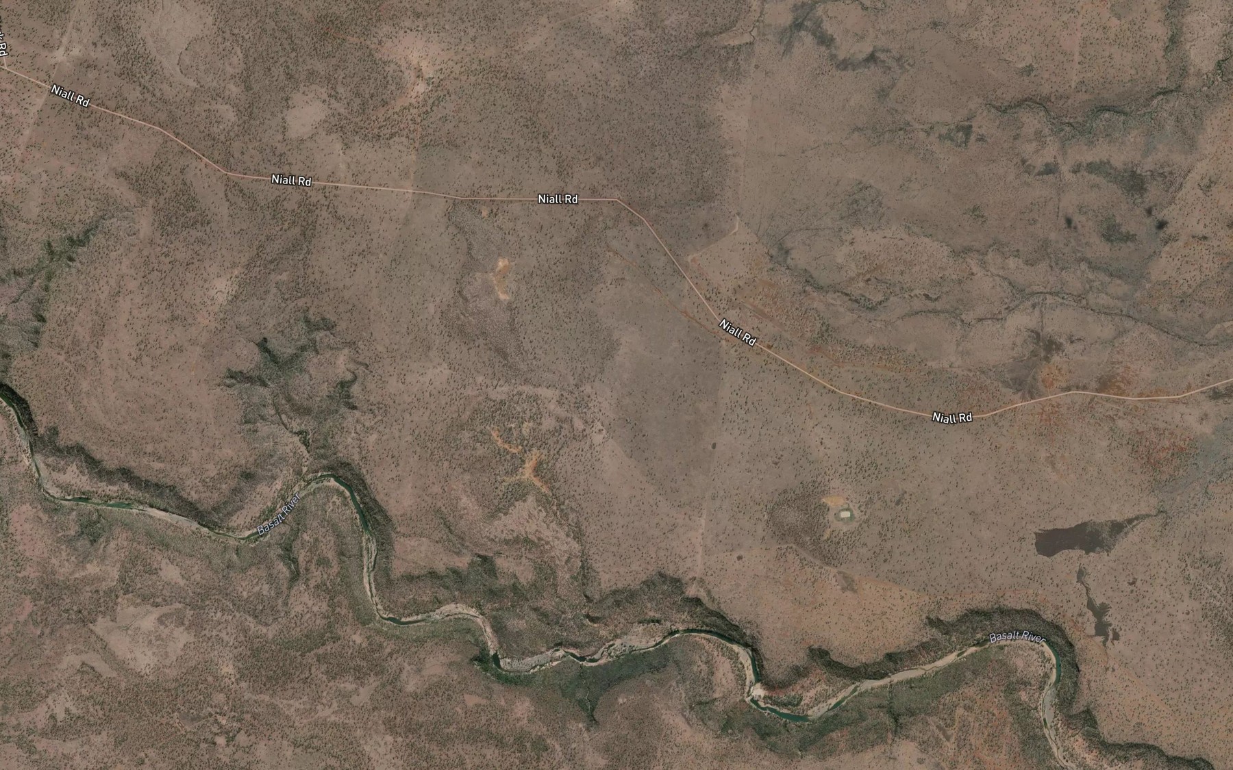 Satellite map of the Dry River