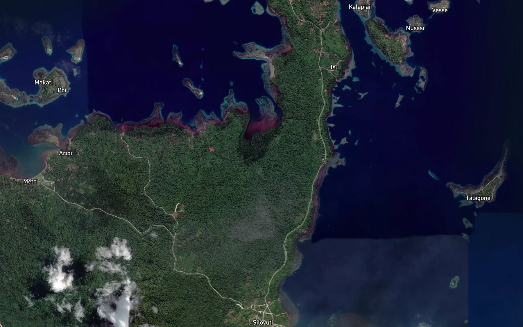 Satellite map of the Tuguho River