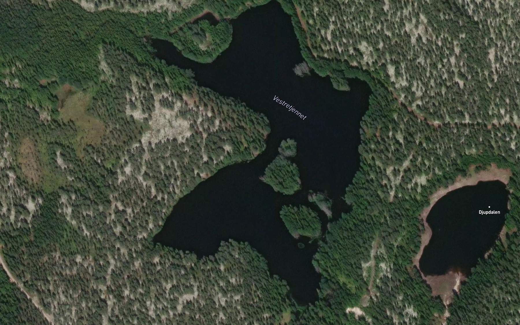 Satellite map of the Vestretjernet