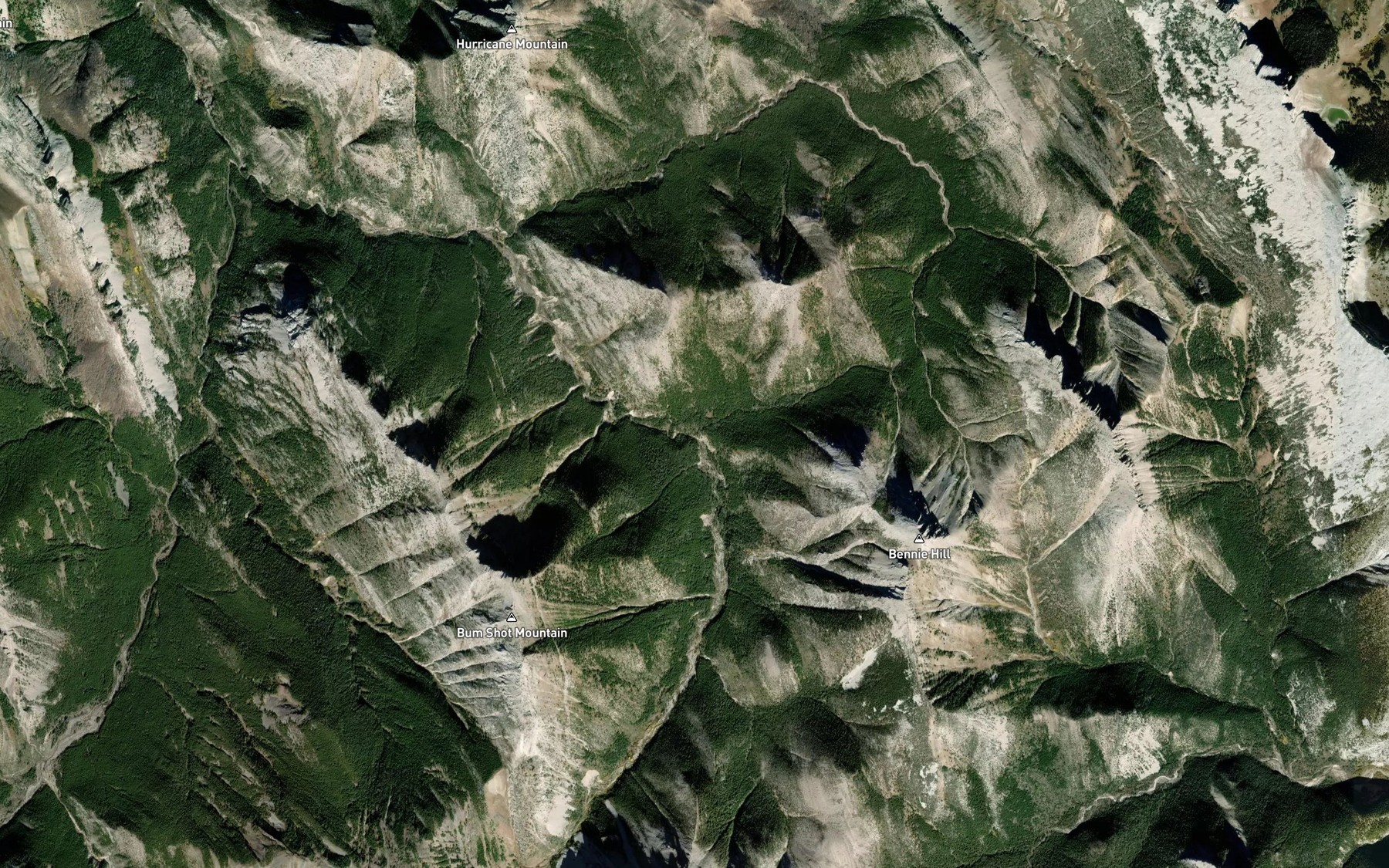 Satellite map of the Steedling Creek