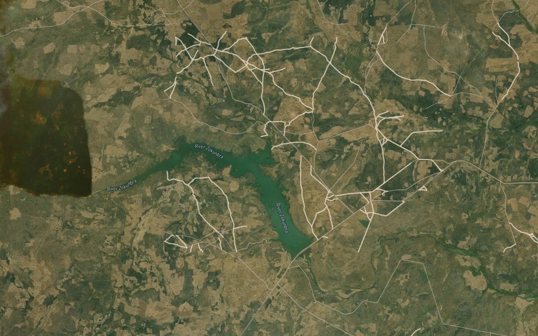 Satellite map of the River Zokunbra