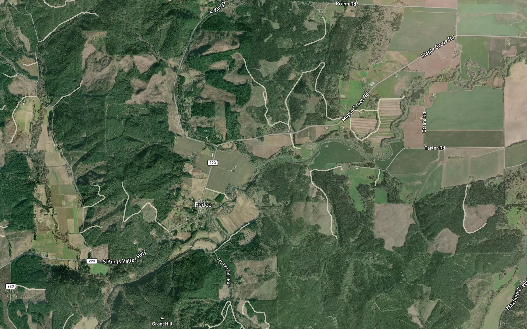 Satellite map of the McTimmonds Creek
