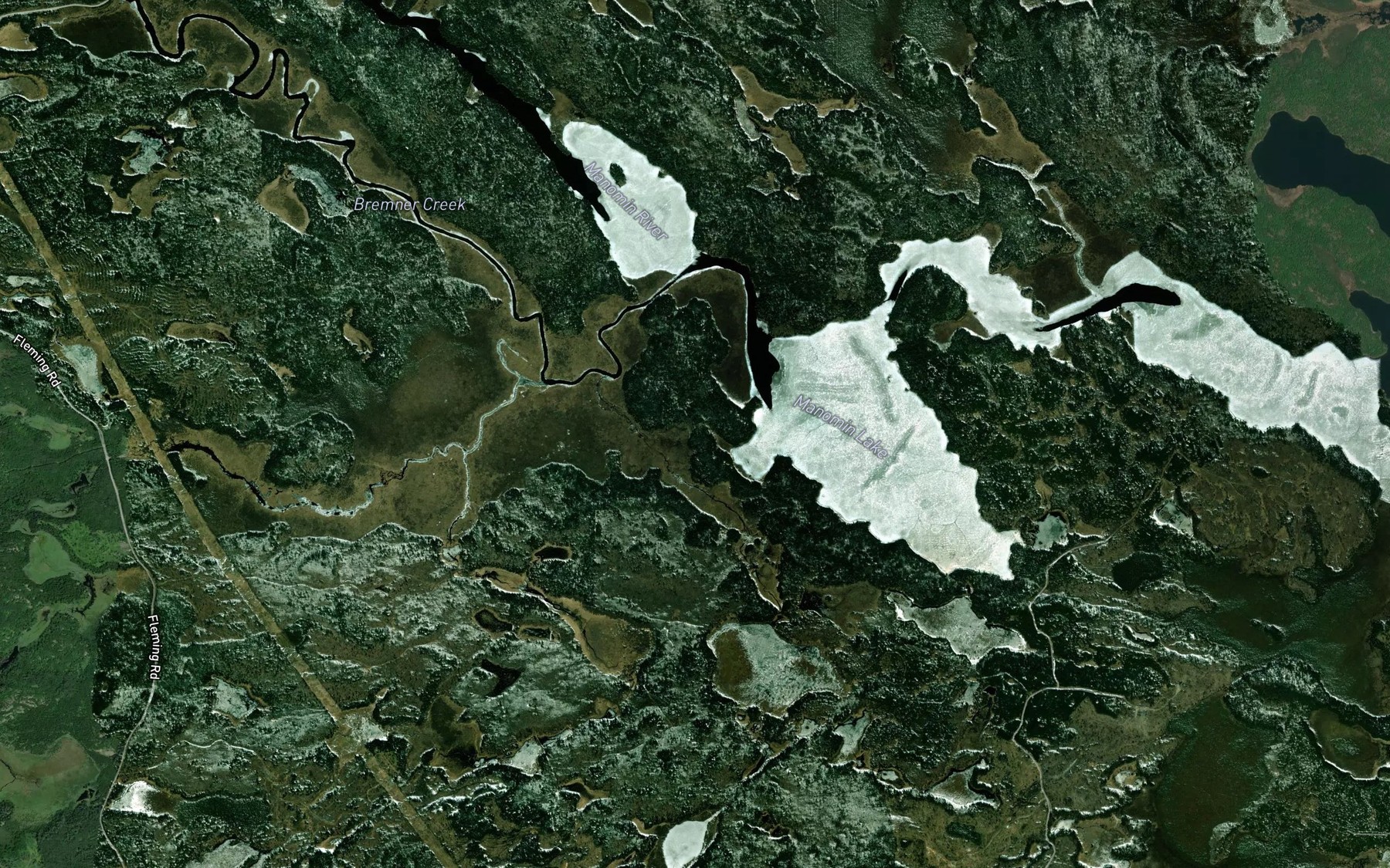Satellite map of the Bremner Creek
