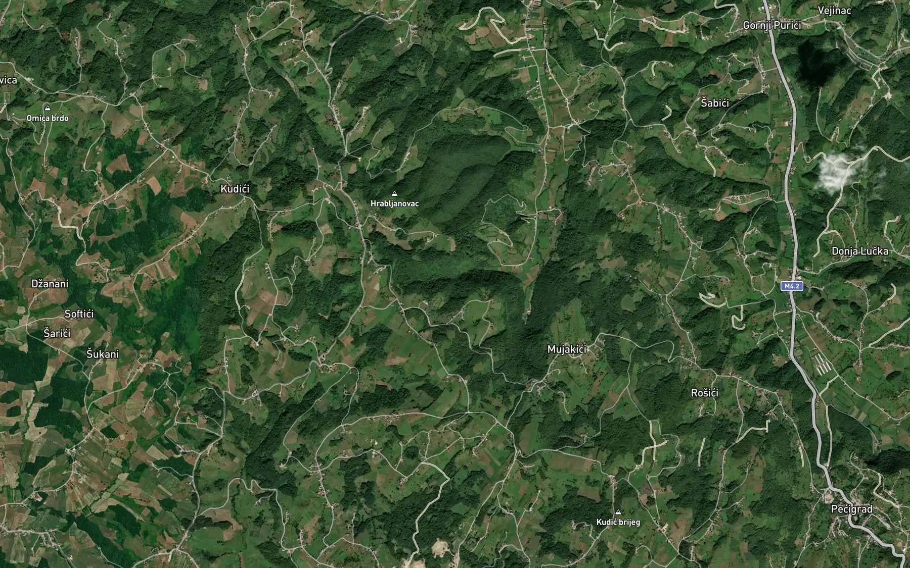 Satellite map of the Obrsna
