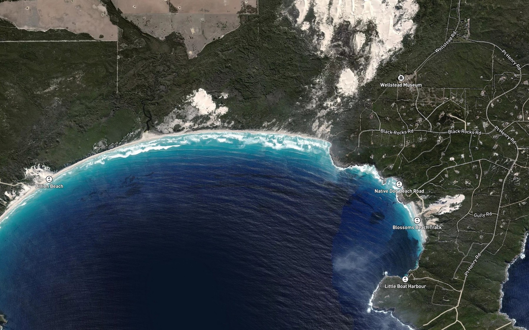 Satellite map of the Bitter Water Creek