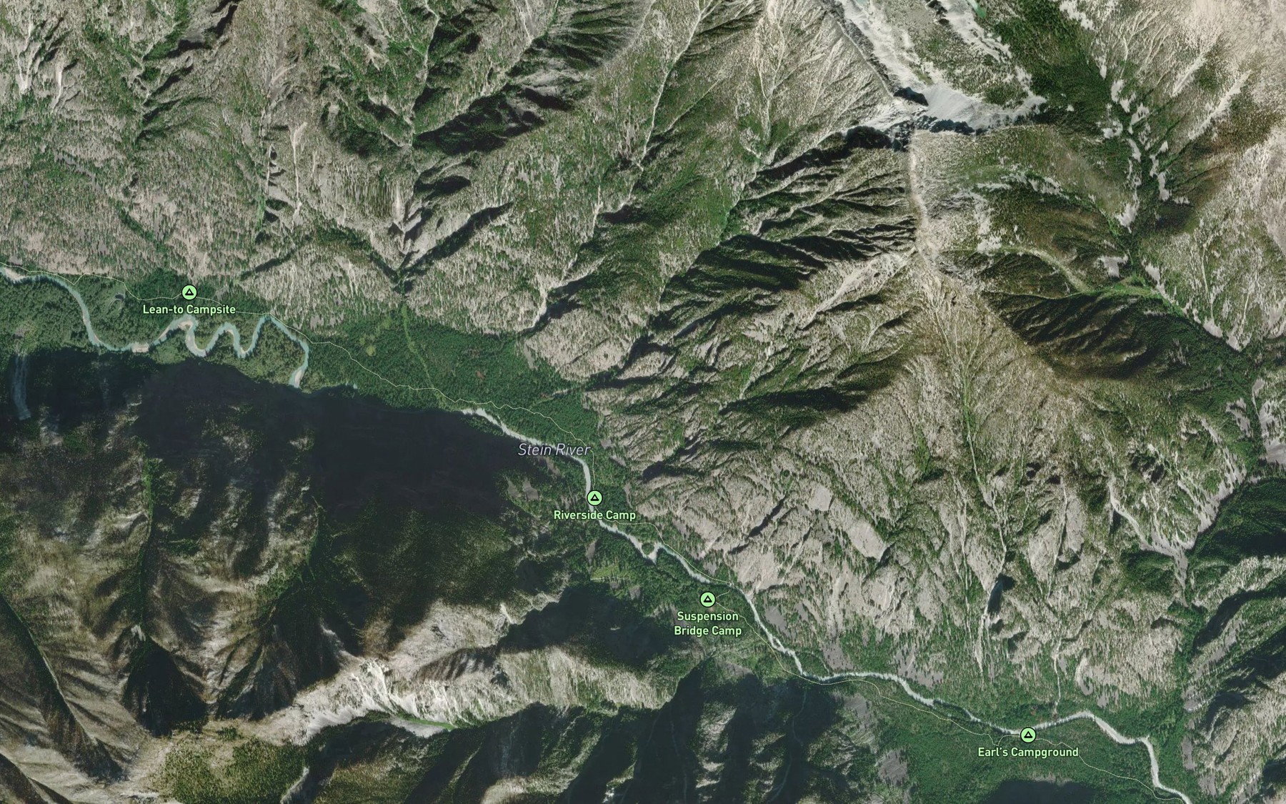 Satellite map of the East Fickle Creek