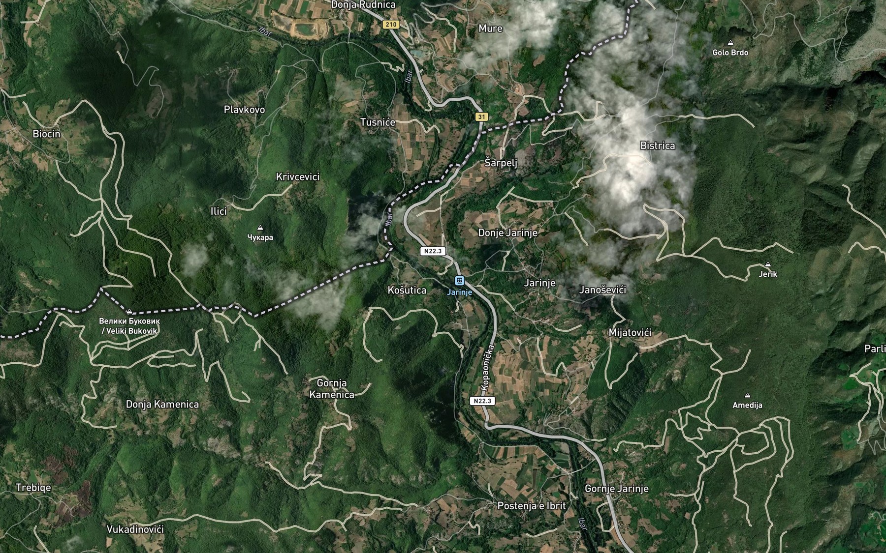 Satellite map of the Bistricka Reka