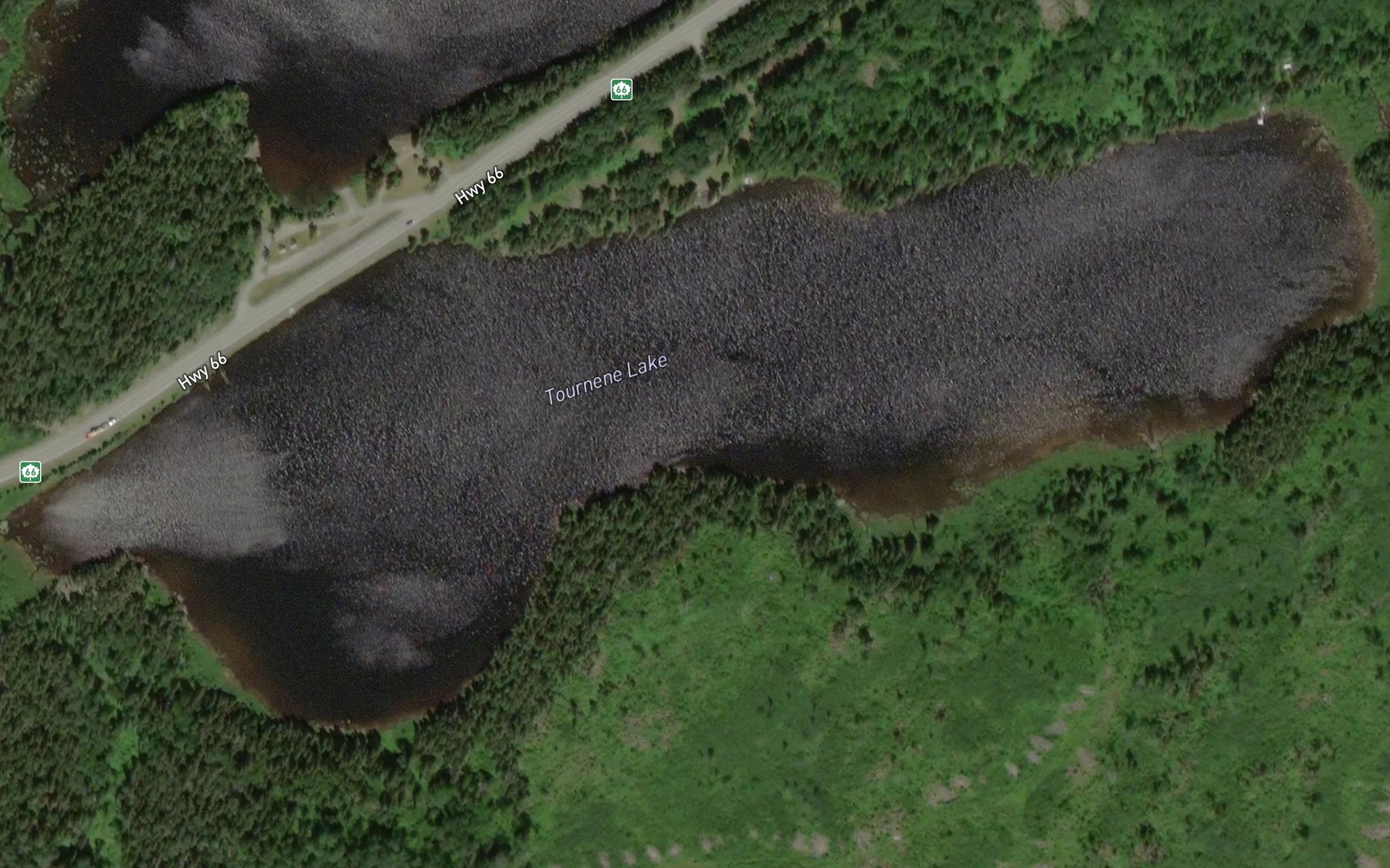 Satellite map of the Tournene Lake