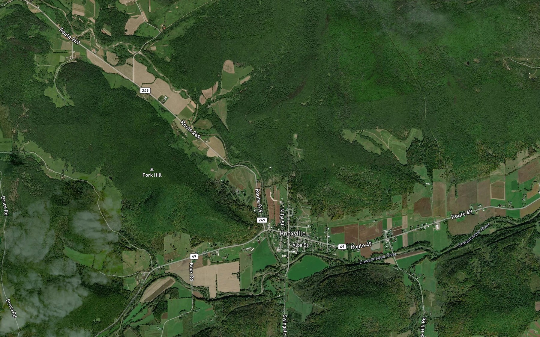 Satellite map of the Knoxville Reservoir