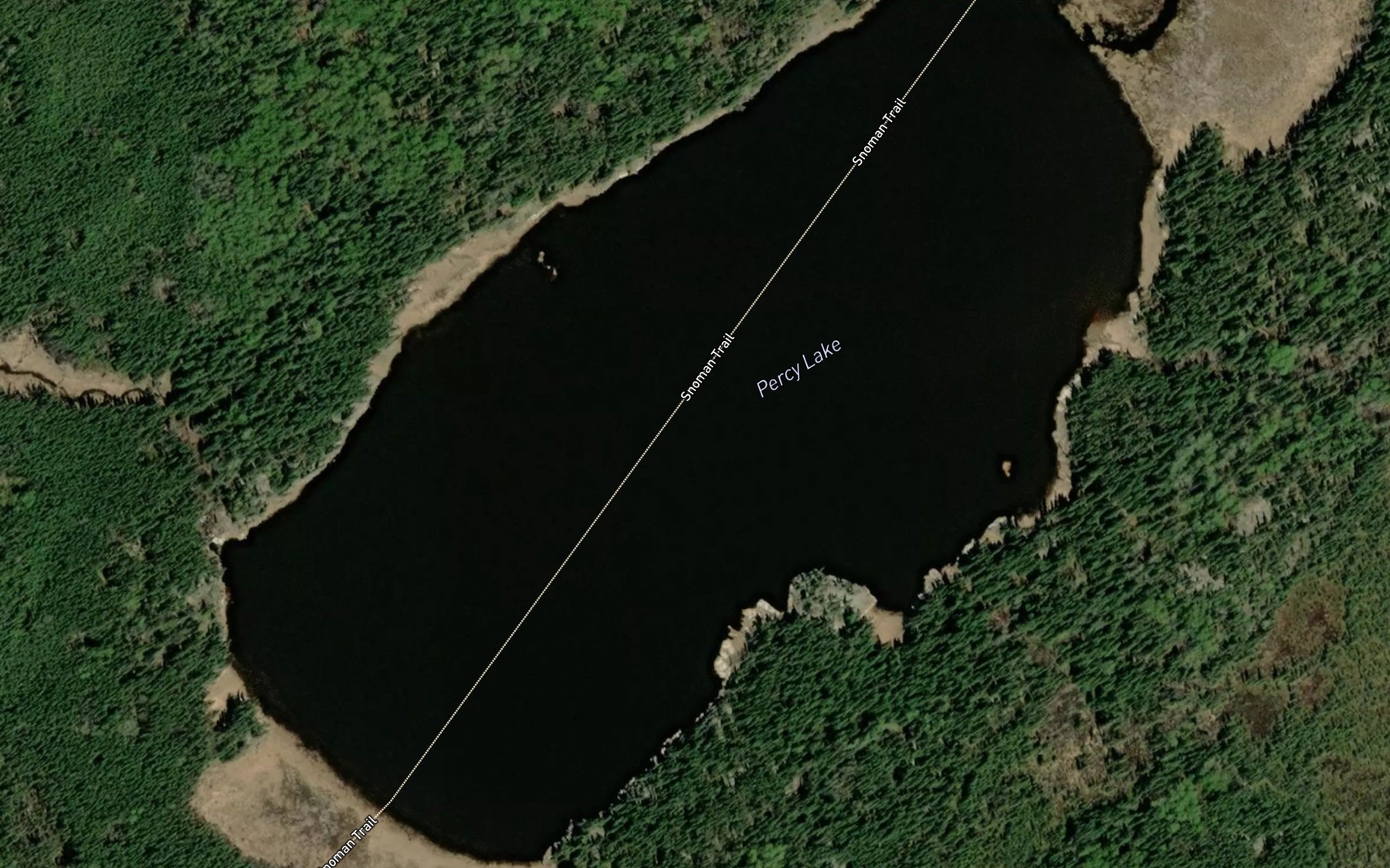 Satellite map of the Percy Lake
