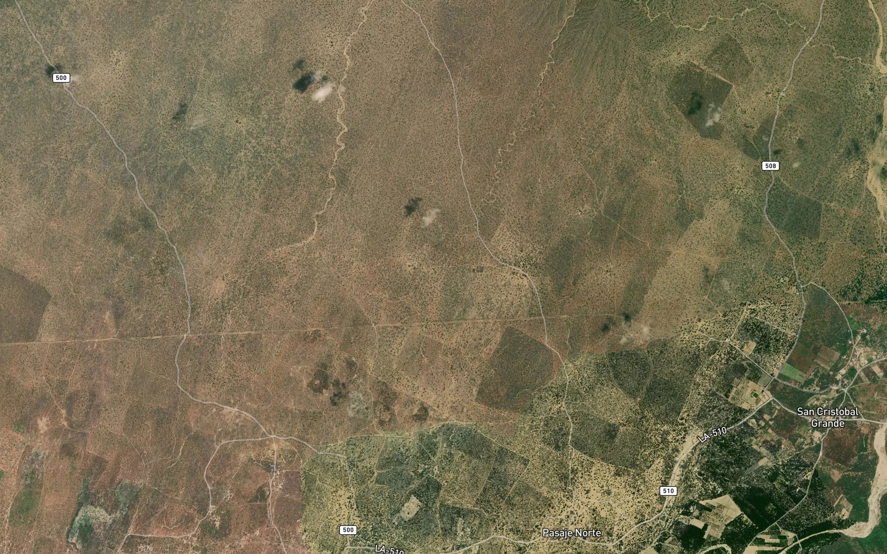 Satellite map of the Quebrada Vega Piedra Mora