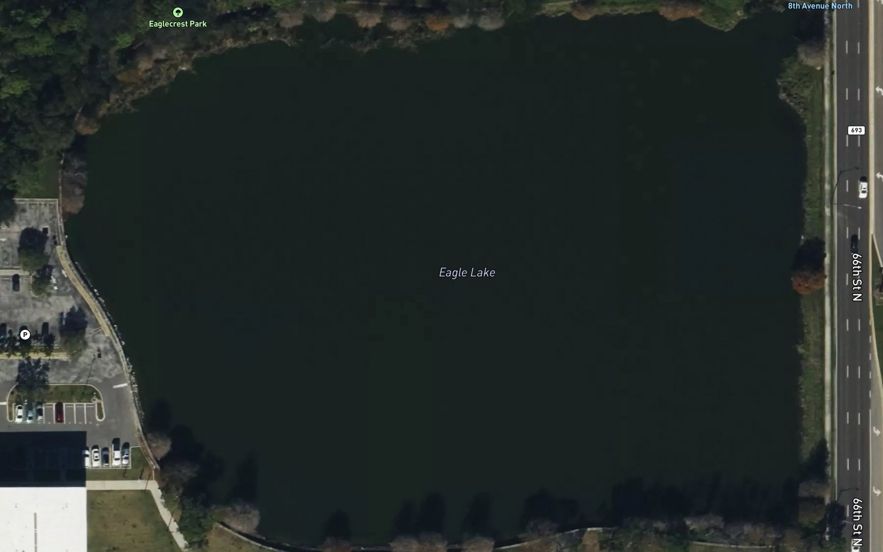 Satellite map of the Eagle Lake
