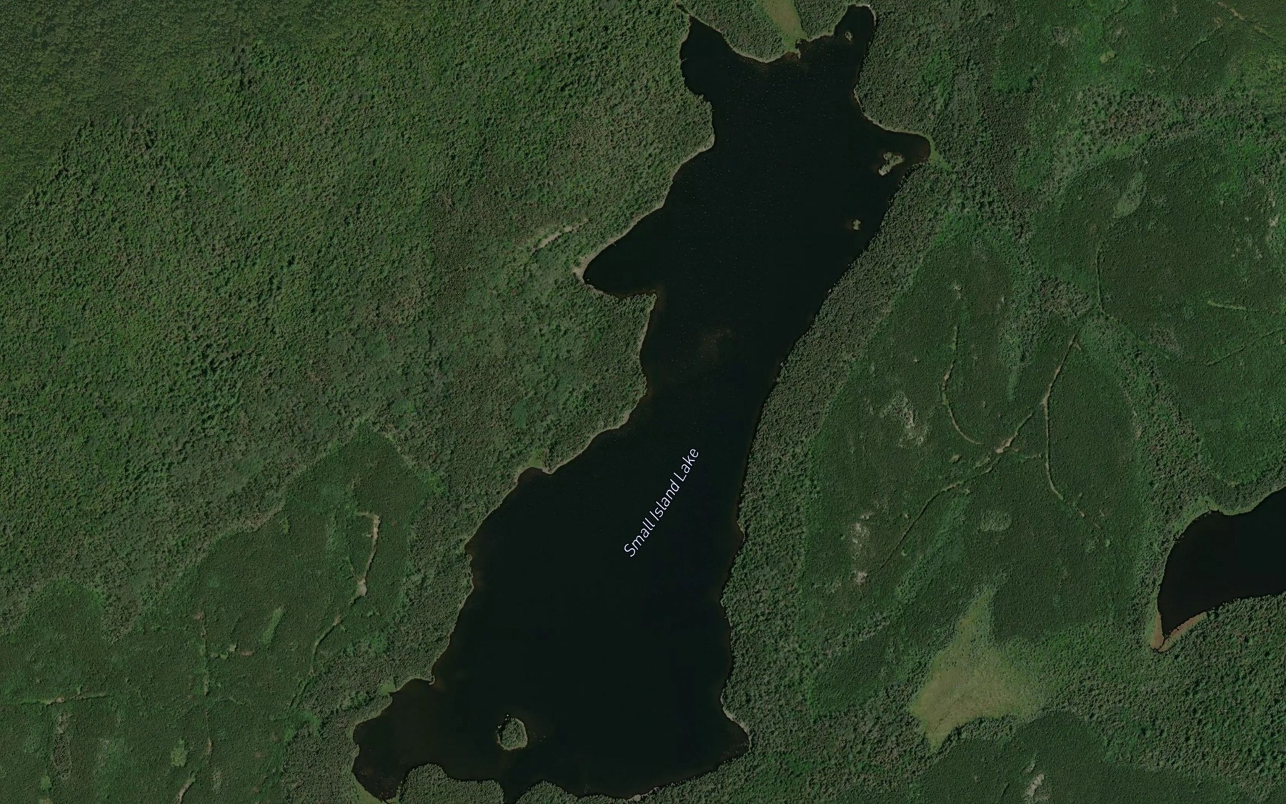 Satellite map of the Small Island Lake