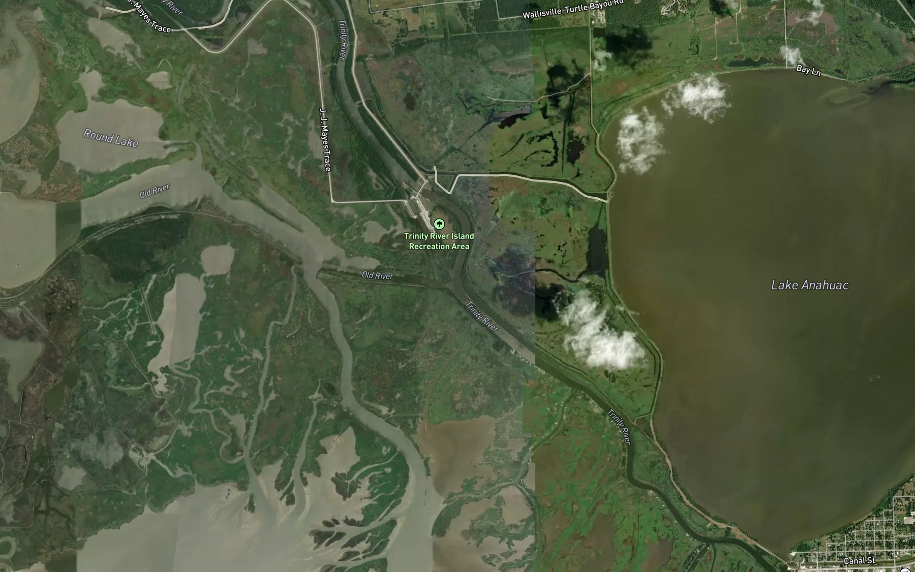 Satellite map of the Wallisville Lake
