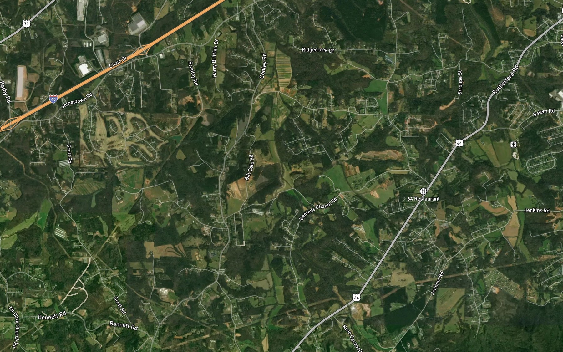 Satellite map of the Double Branch