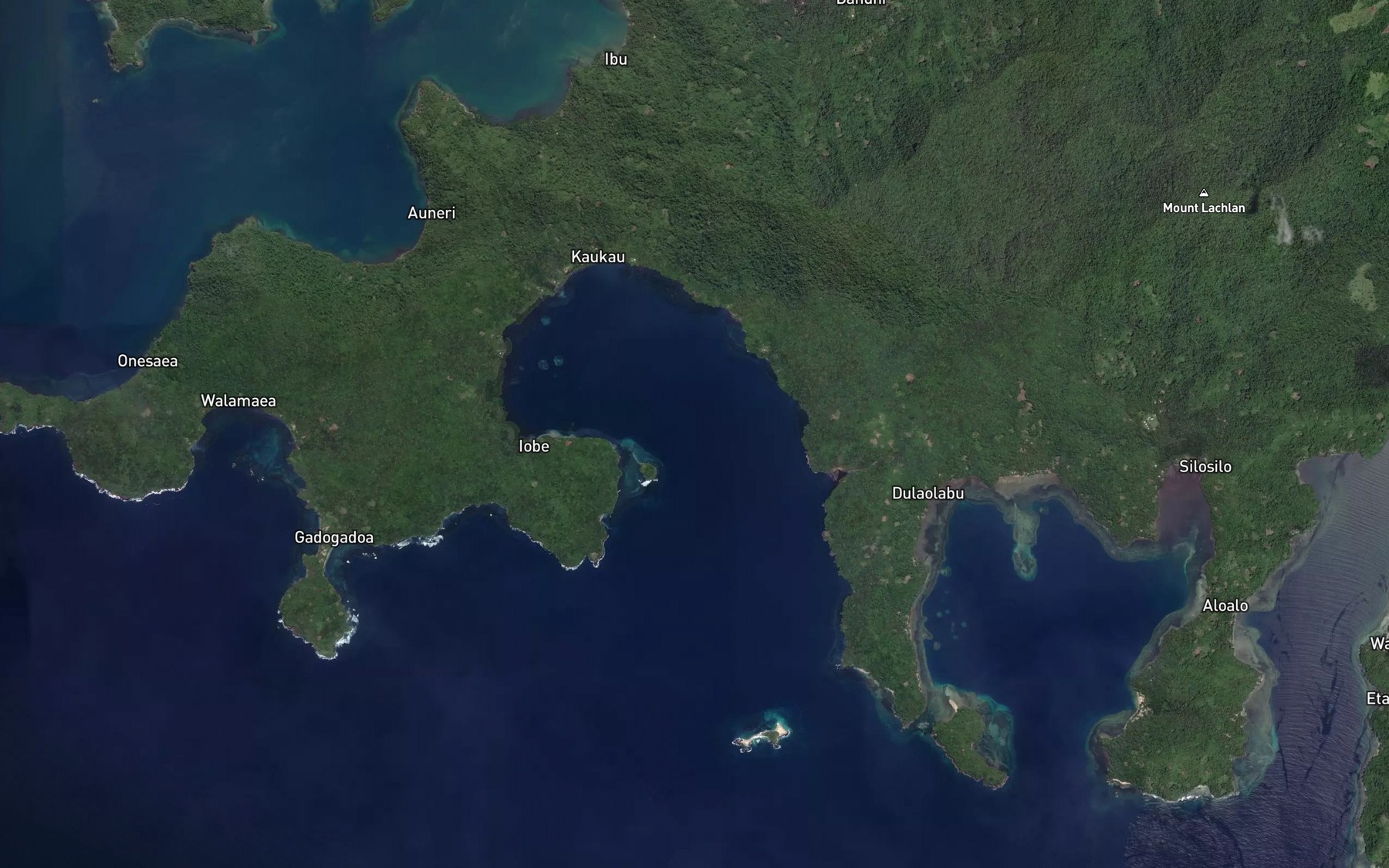 Satellite map of the Kau Kau Bay