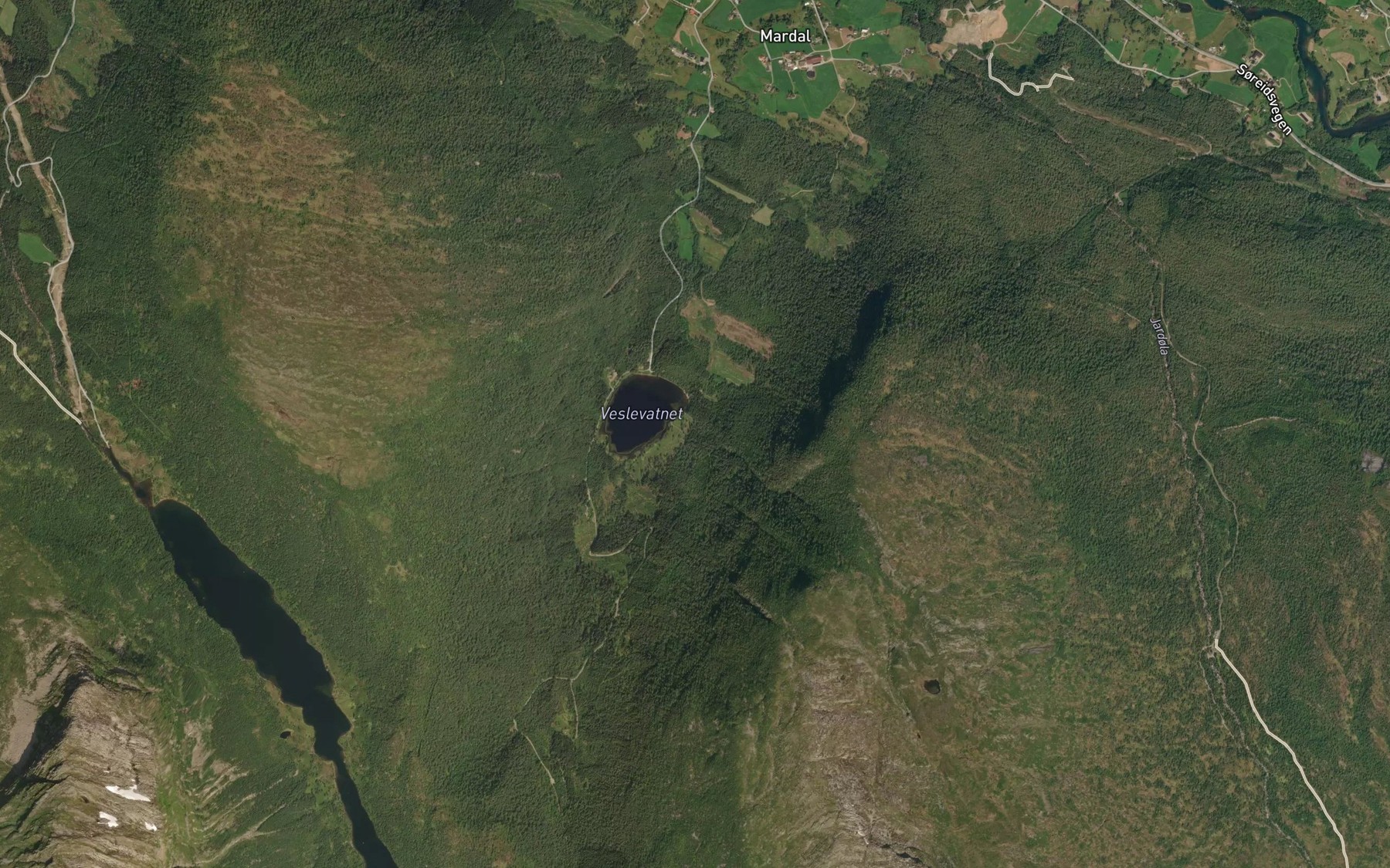 Satellite map of the Bjornaalsgrova