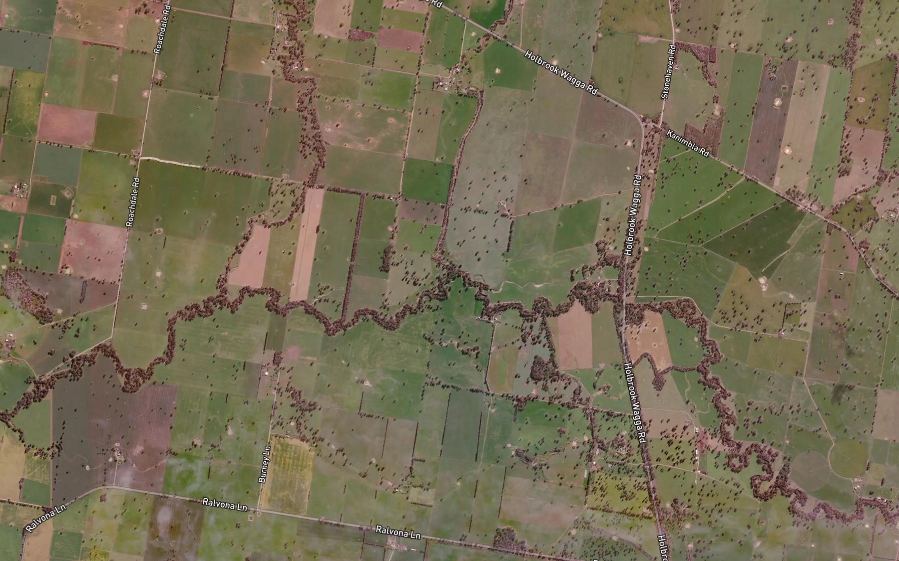 Satellite map of the Sawyers Creek