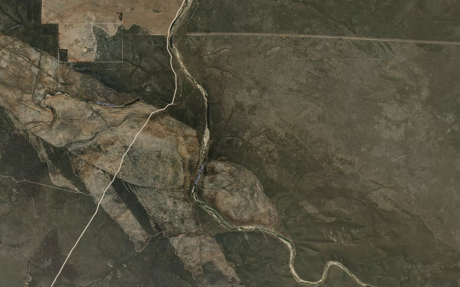 Satellite map of the West River