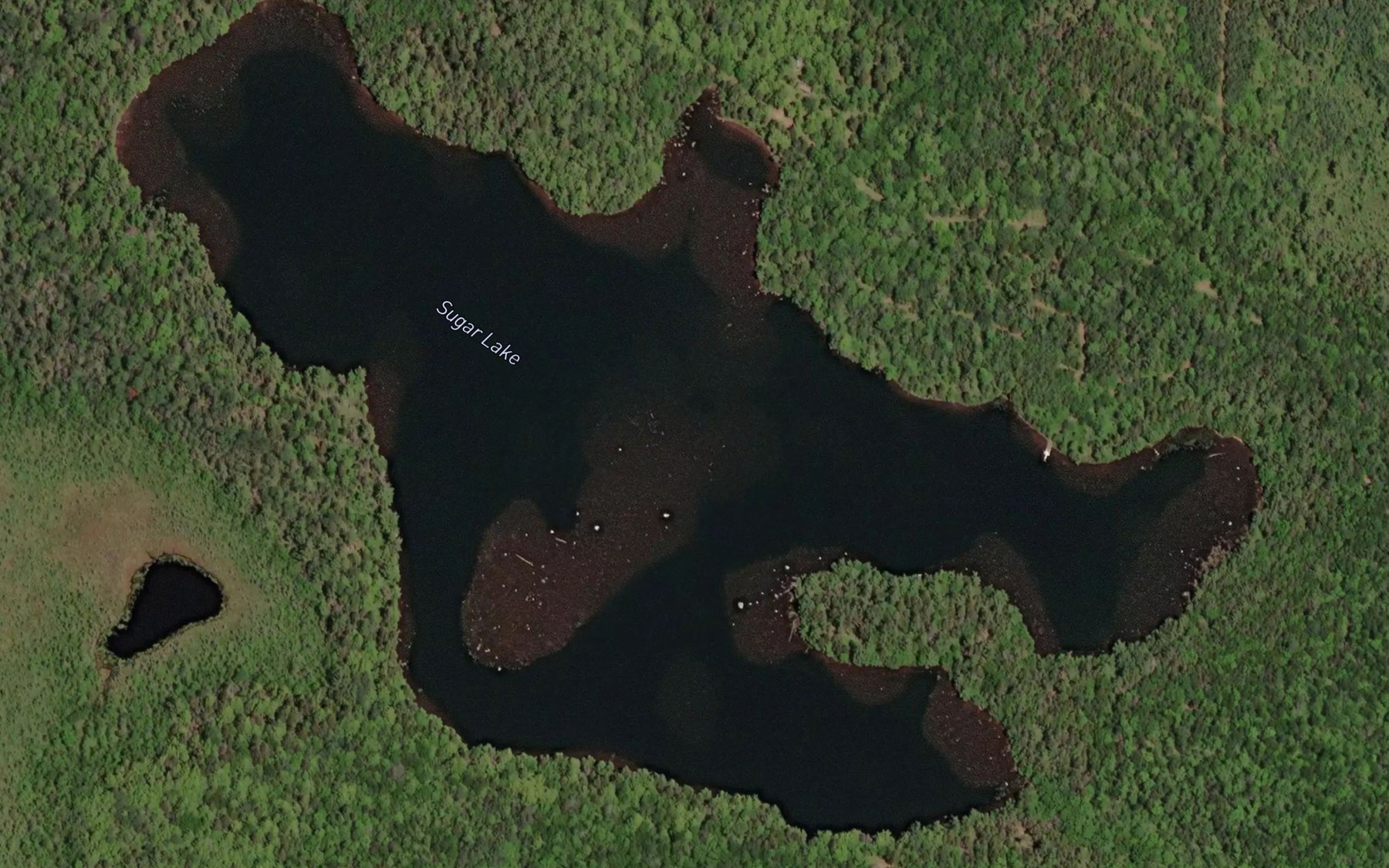 Satellite map of the Sugar Lake