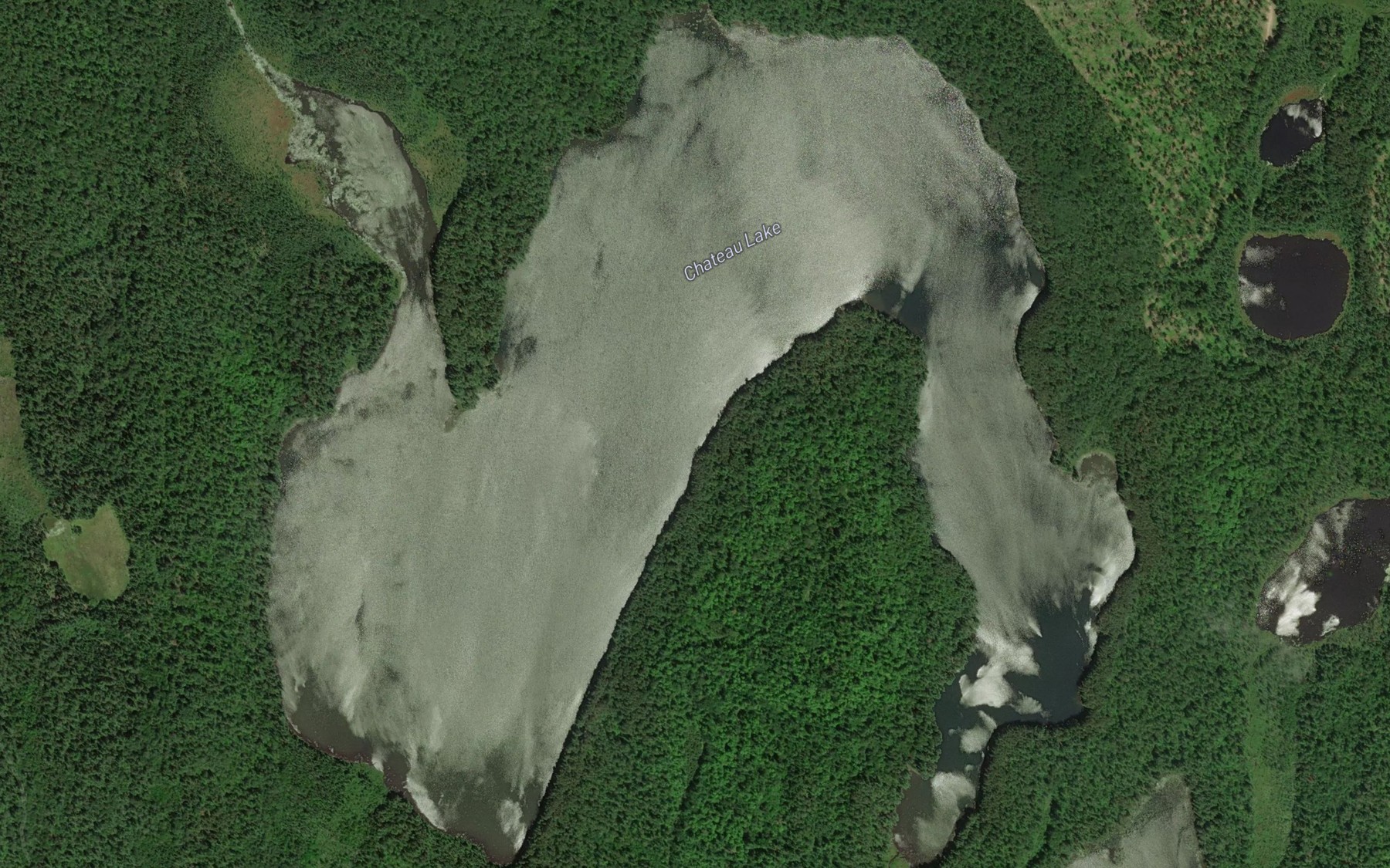 Satellite map of the Chateau Lake