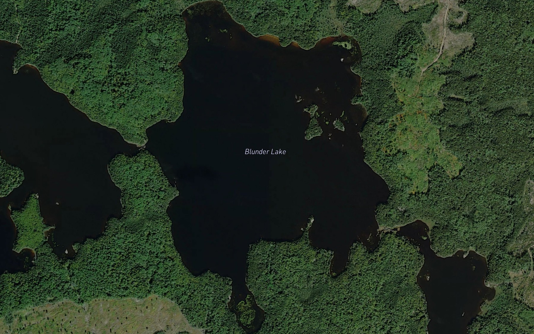 Satellite map of the Blunder Lake