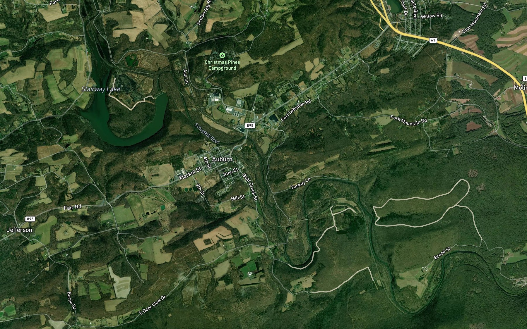 Satellite map of the Pine Creek