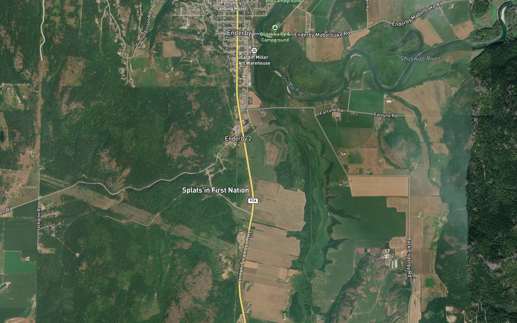 Satellite map of the Fortune Creek
