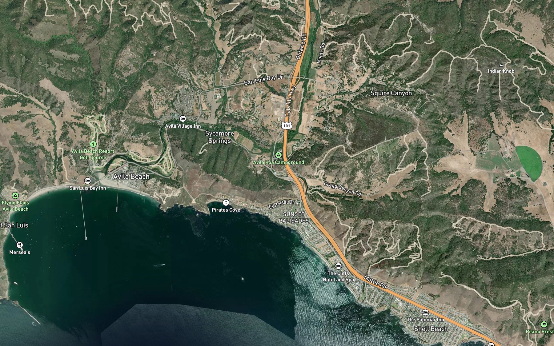 Satellite map of the Ontario Hot Springs
