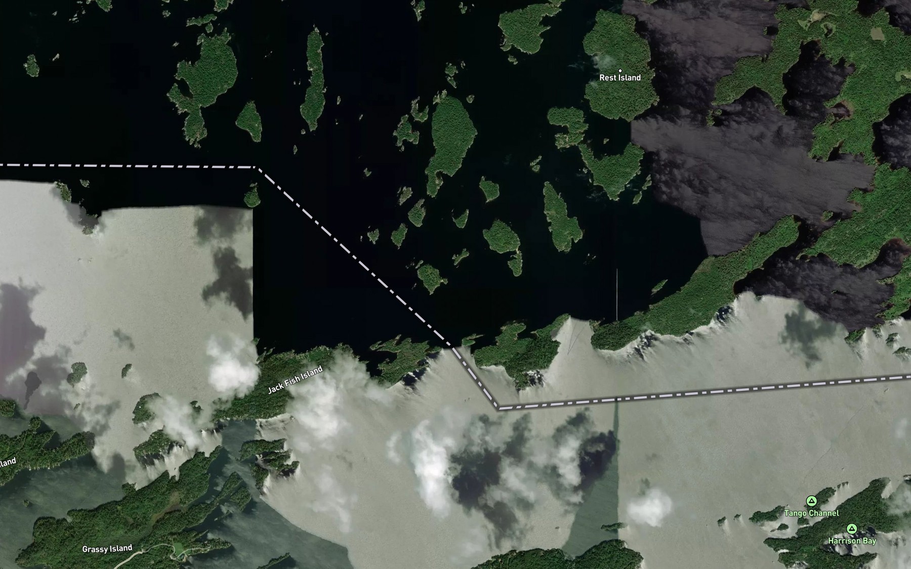 Satellite map of the American Narrows