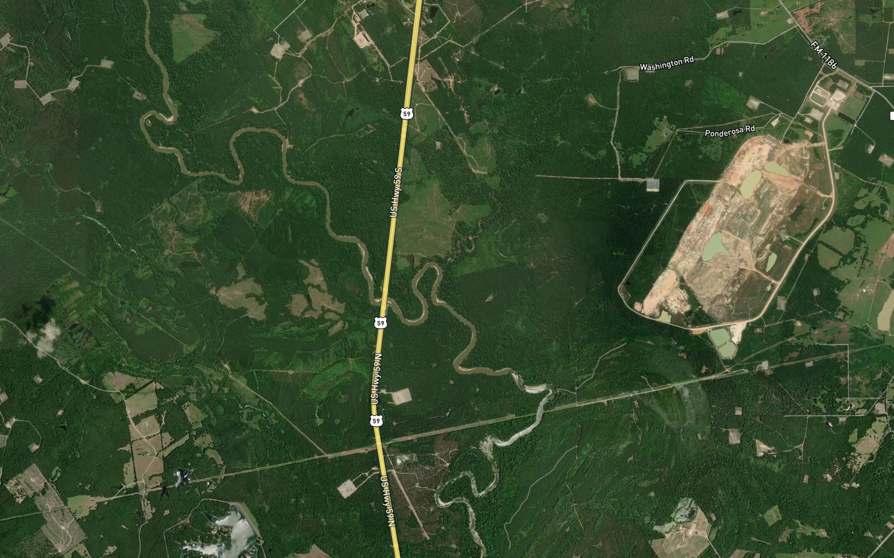 Satellite map of the Eightmile Creek