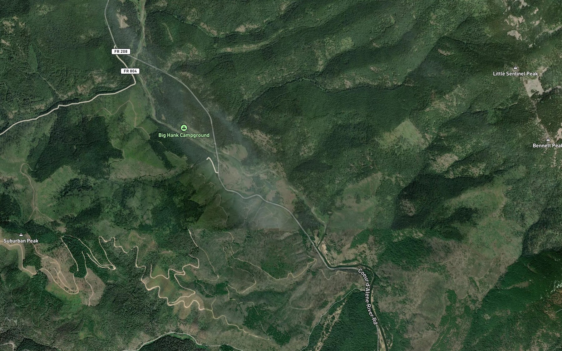 Satellite map of the Cardinal Creek