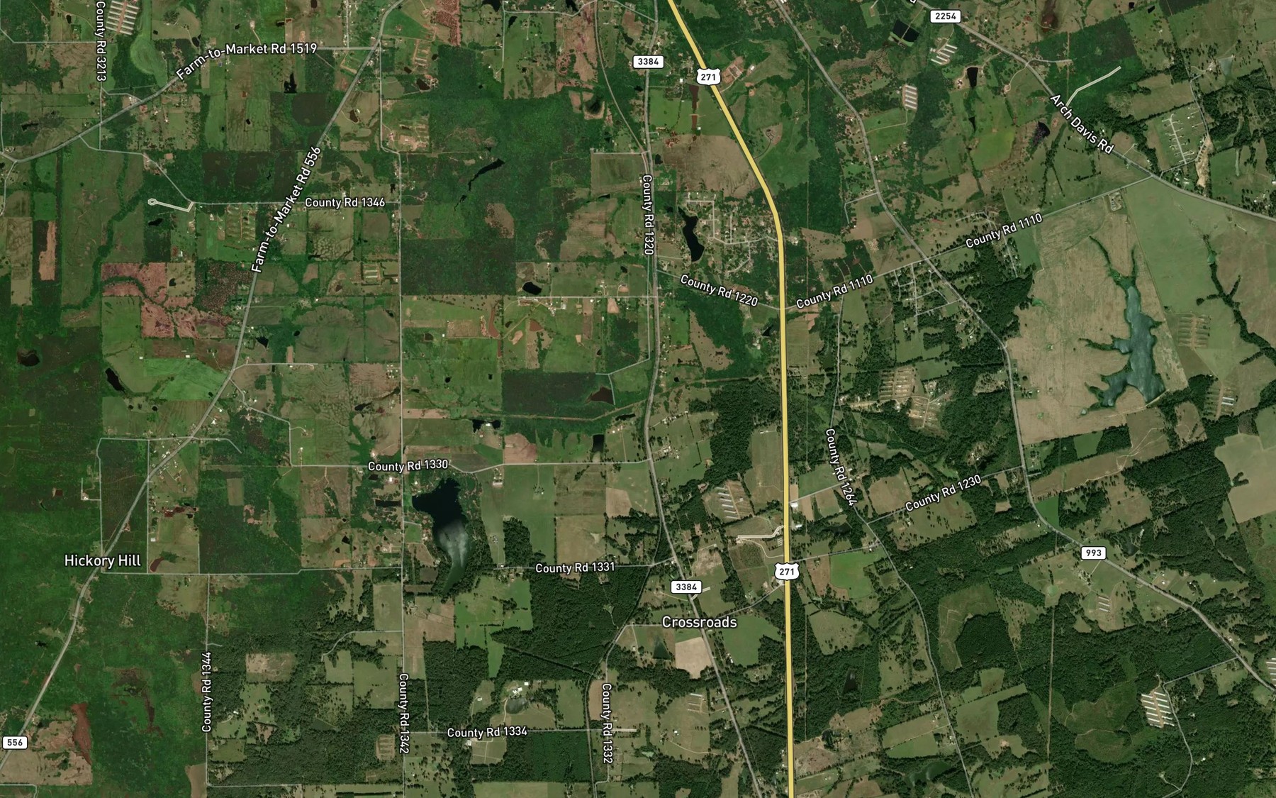 Satellite map of the Perry Creek