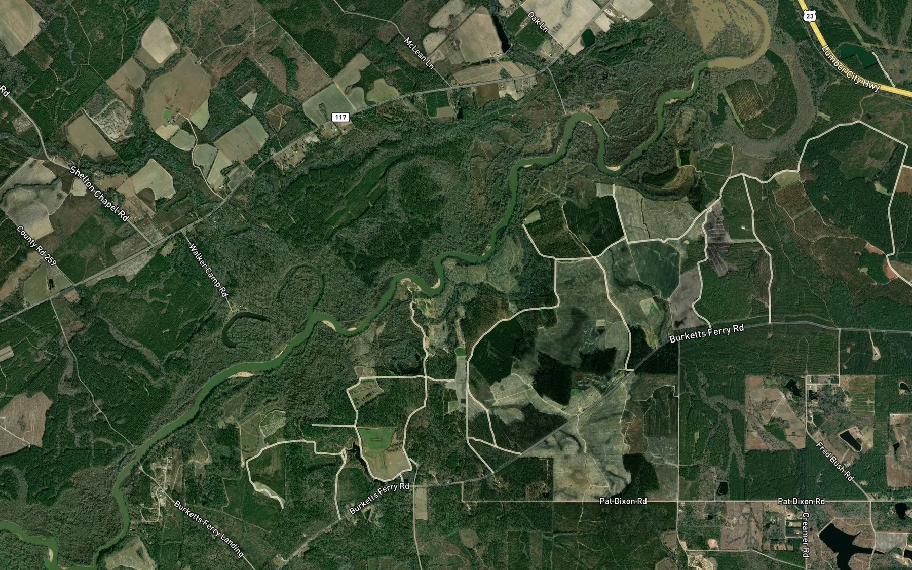 Satellite map of the Newton Creek