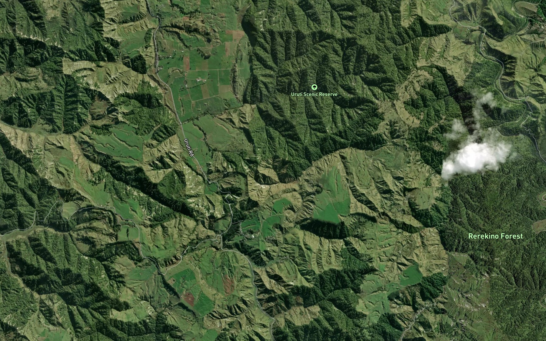 Satellite map of the Tangitu Stream