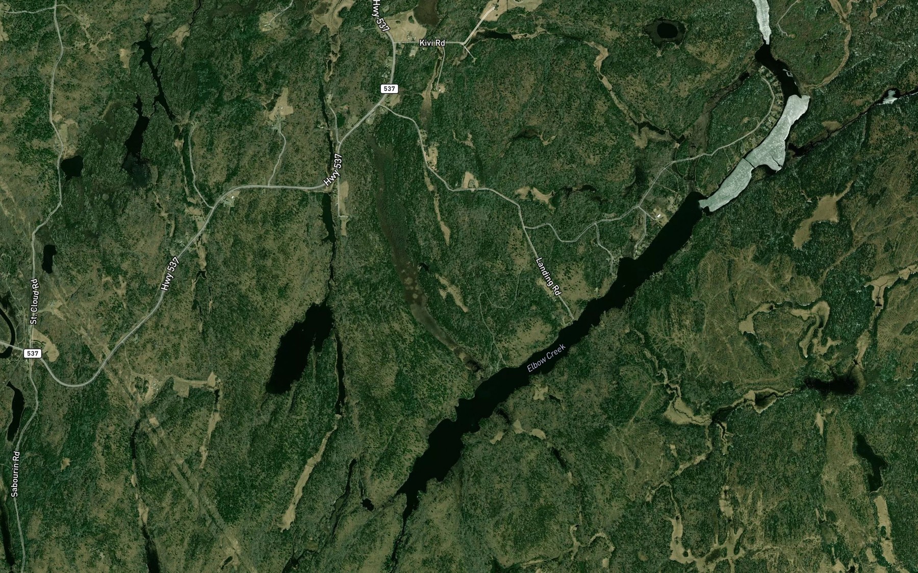 Satellite map of the Lac Red Deer