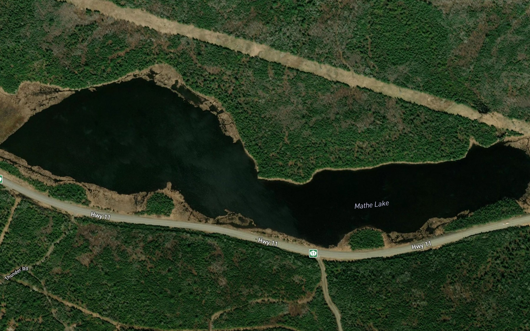 Satellite map of the Mathe Lake