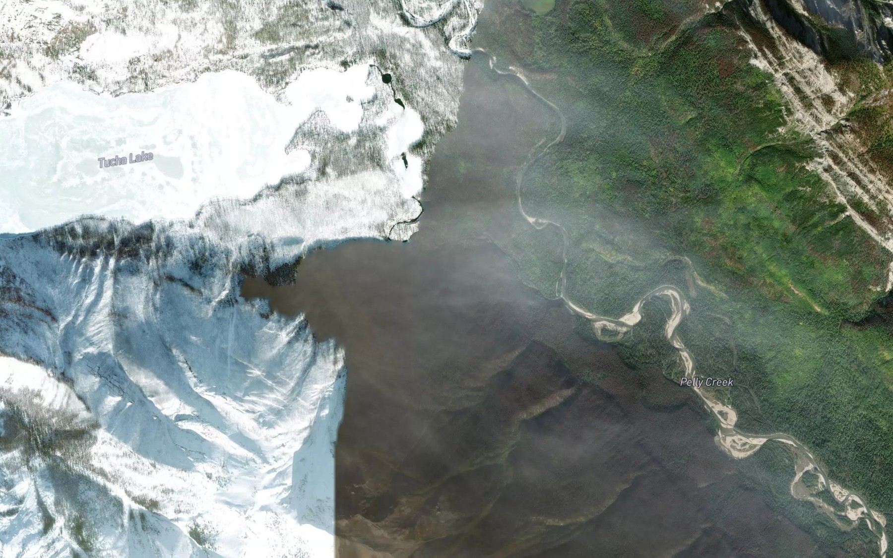 Satellite map of the Tucha Creek