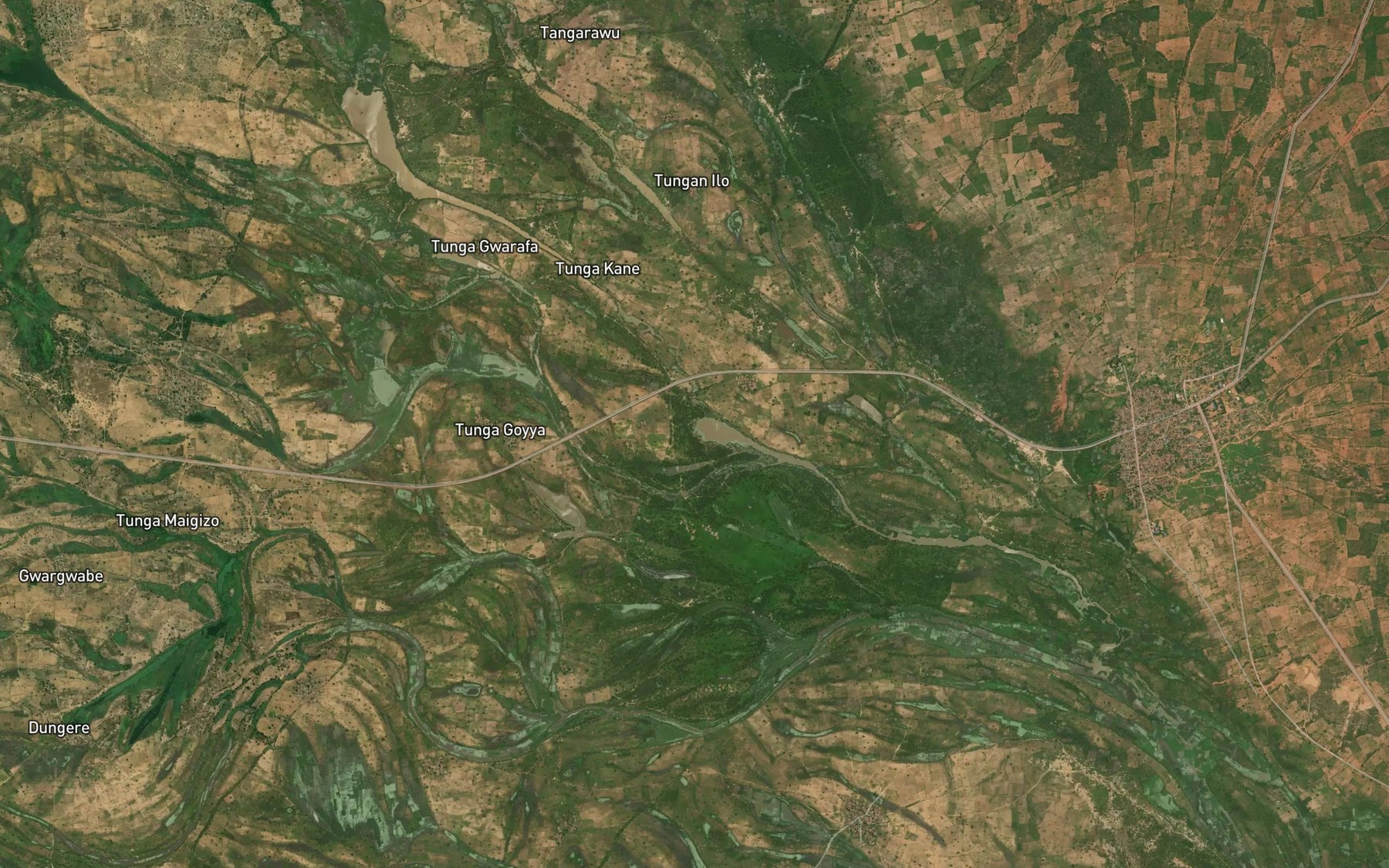 Satellite map of the River Hirini