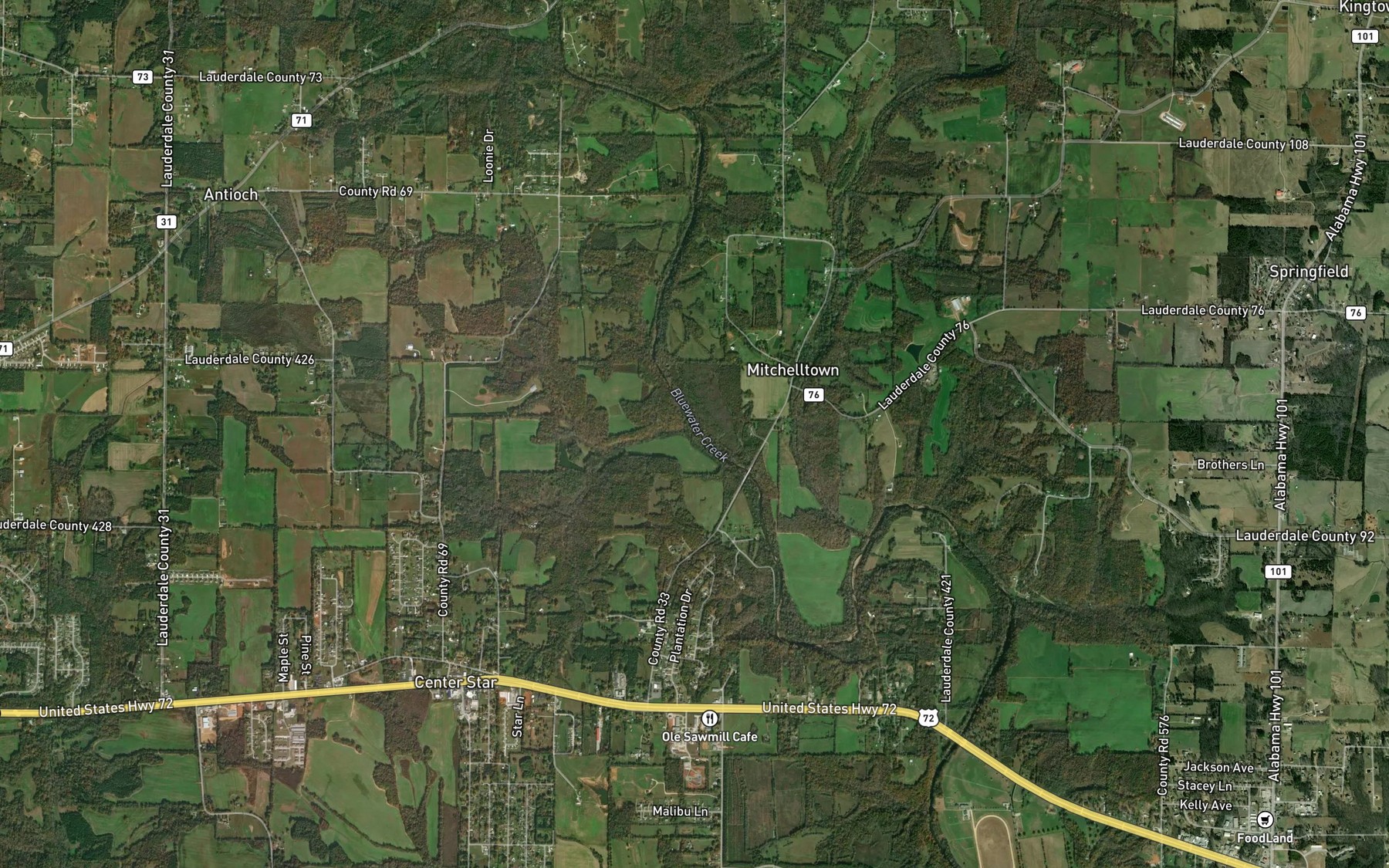 Satellite map of the Jordan Branch