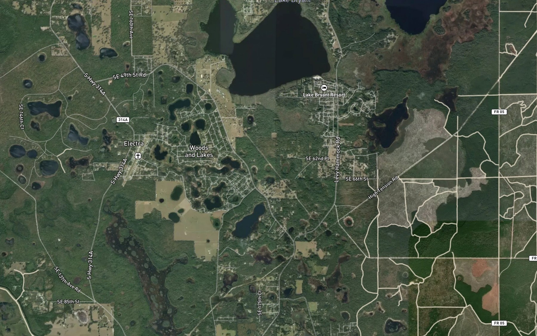 Satellite map of the Gator Pond