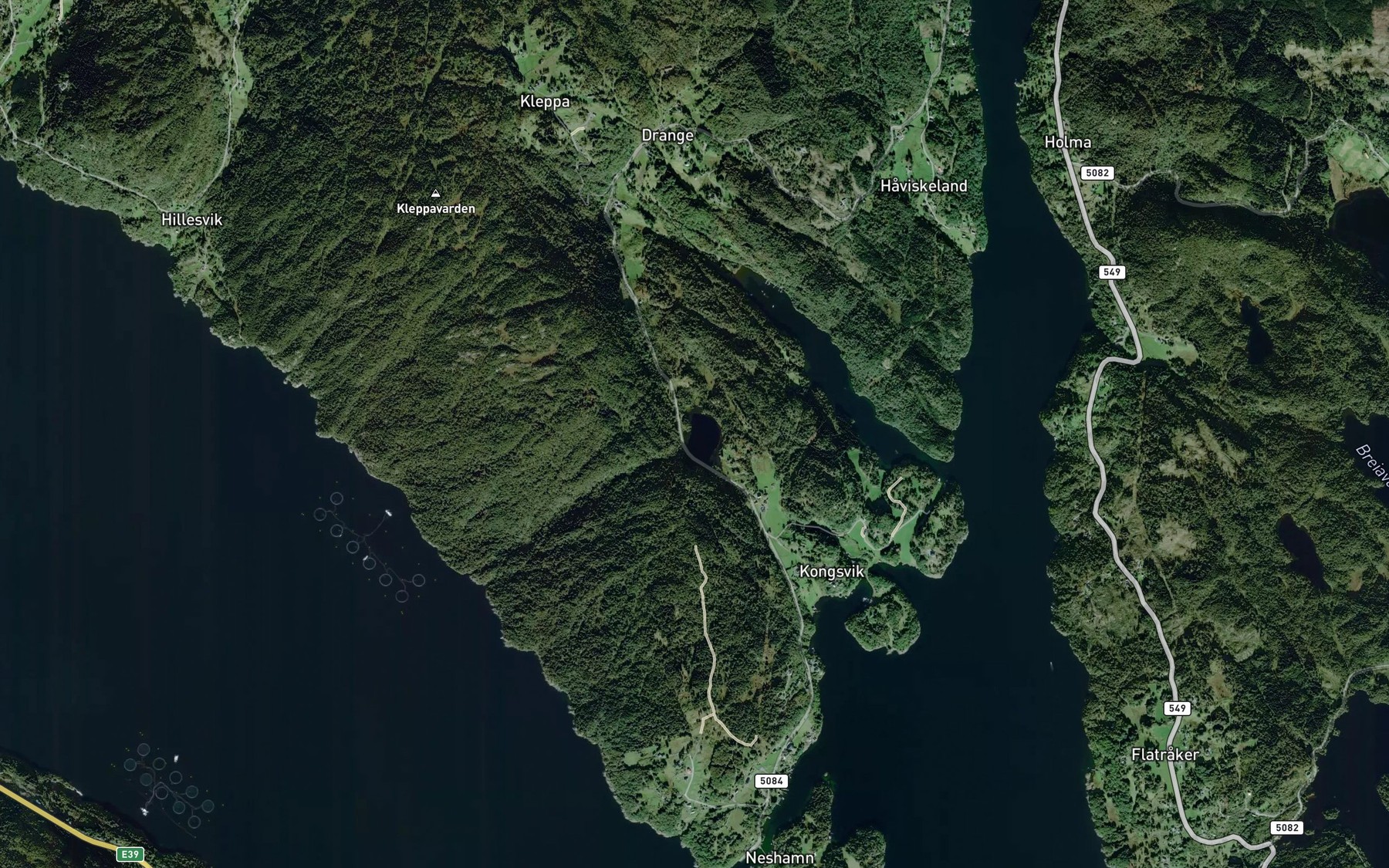 Satellite map of the Kongsviktjorna