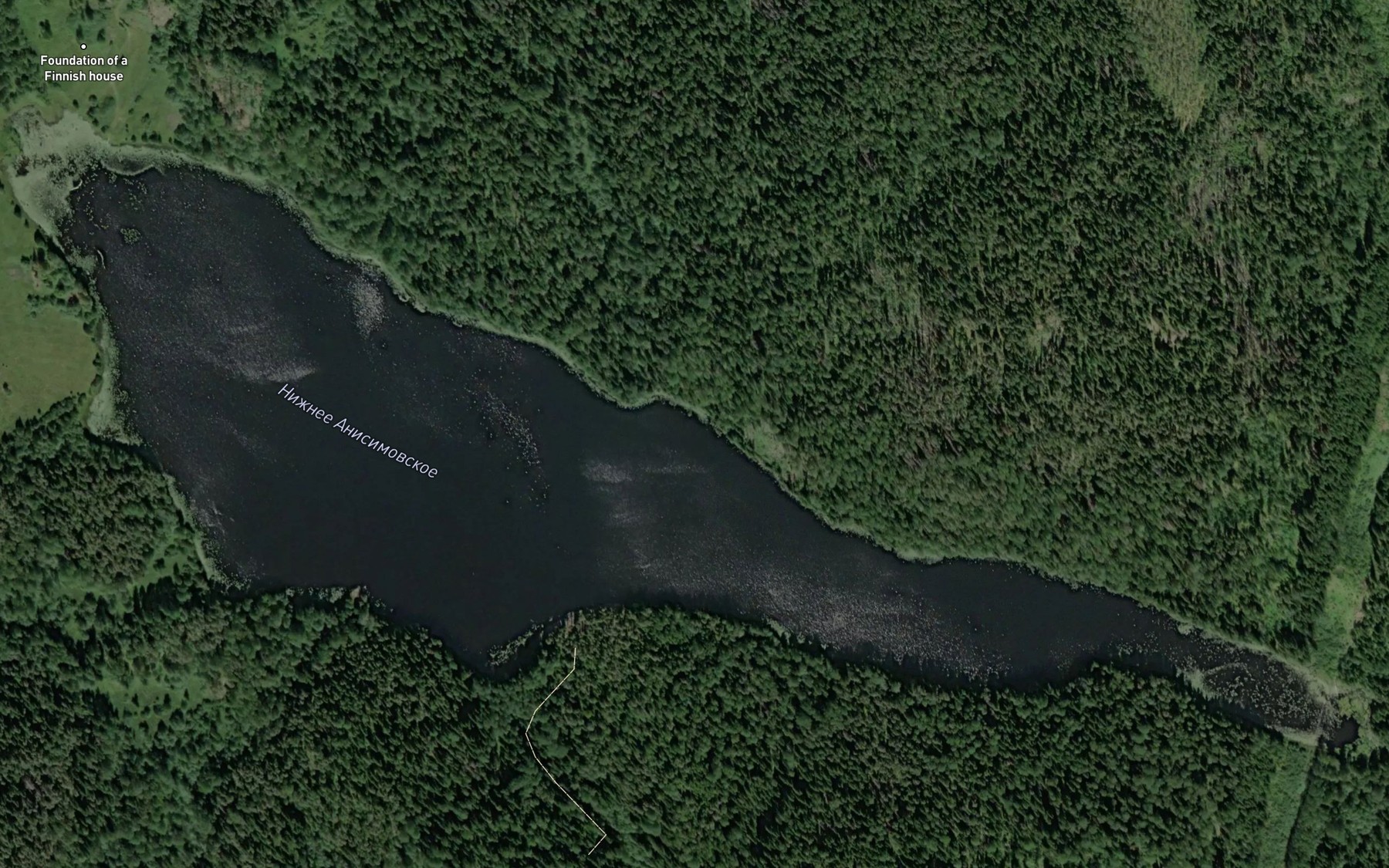 Satellite map of the oz. Nizh. Anisimovskoye